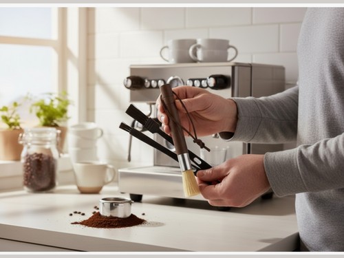 Coffee grinder cleaning - cleaning, brush